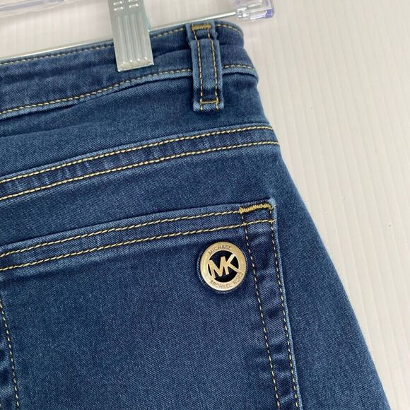 Michael Kors Womens Size 4 Dark Wash Mid Rise Izzy Cropped Skinny Jeans Stretch - Picture 10 of 12